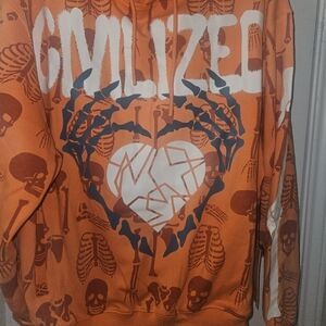 Civilizdd Orange Skeleton Graphic Sweatsuit